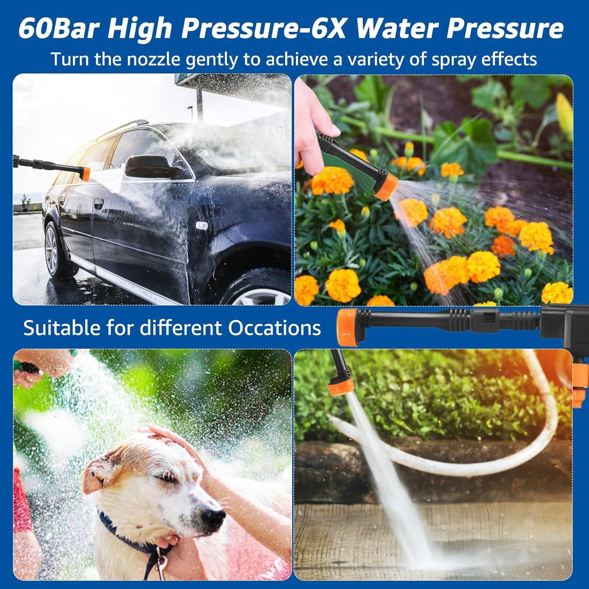 21V Cordless High-Pressure Water Cleaning Gun