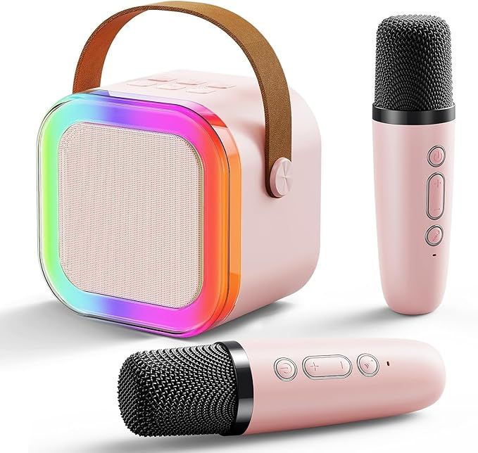 Portable Karaoke Speaker with 2 Wireless Microphones