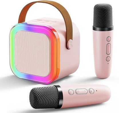 Portable Karaoke Speaker with 2 Wireless Microphones